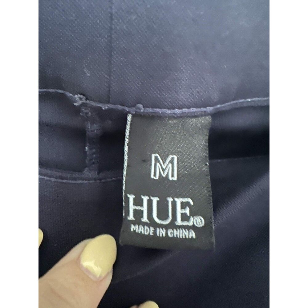 HUE Ponte Knit Pull On Leggings in Dark Navy Size M Career Wear - Picture 5 of 7